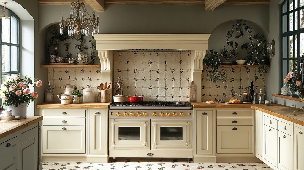 木纹橱柜花饰吊灯