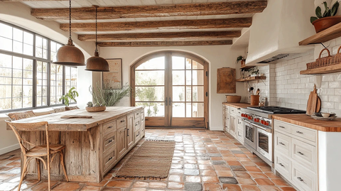 木质灯饰石板餐桌