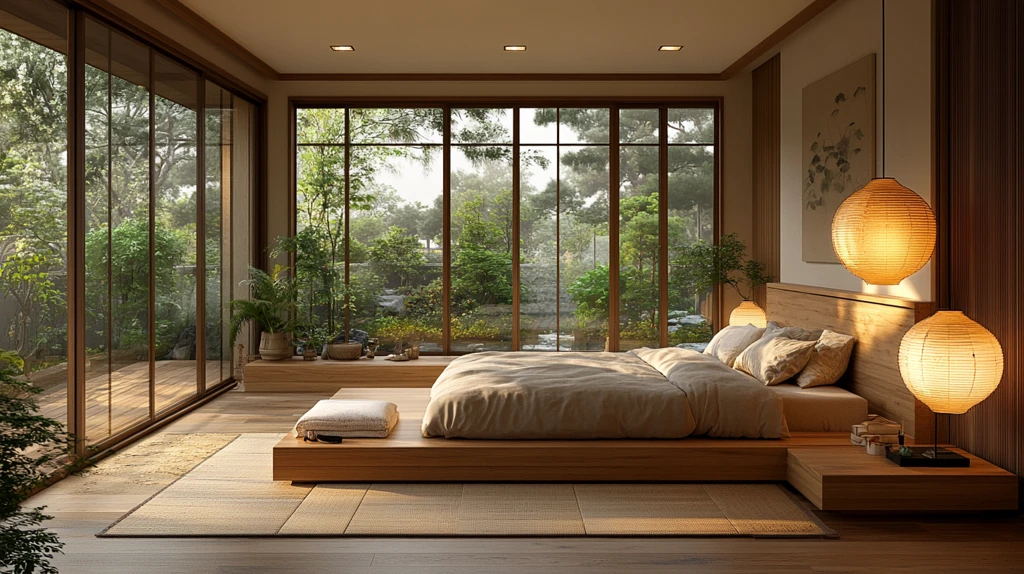 榻榻米绿植卧室