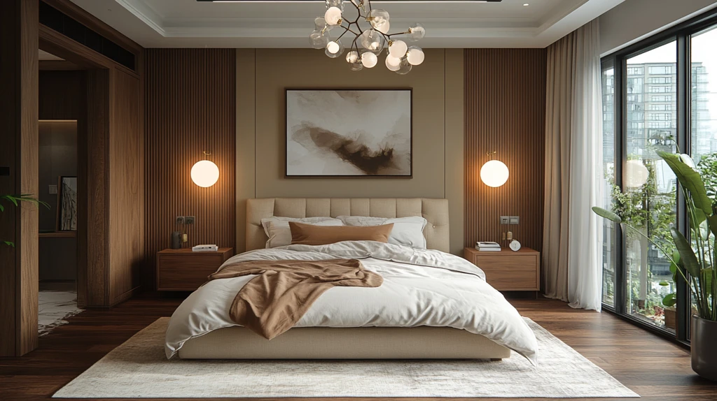 木质床头简约卧室