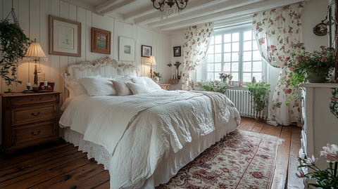 白色床木质床头柜