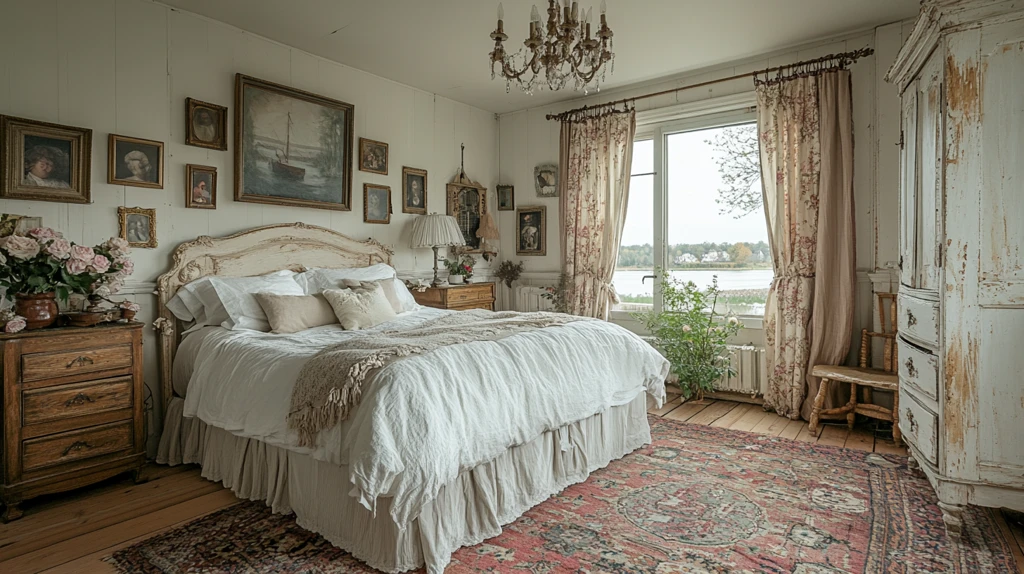 白色床木质床头柜