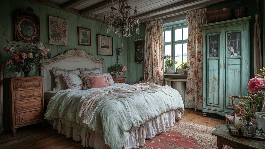 白色床铺木质床头柜