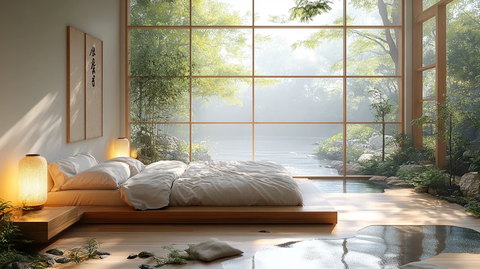 榻榻米床与植物