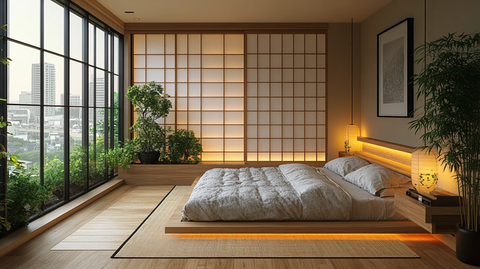 榻榻米床与植物