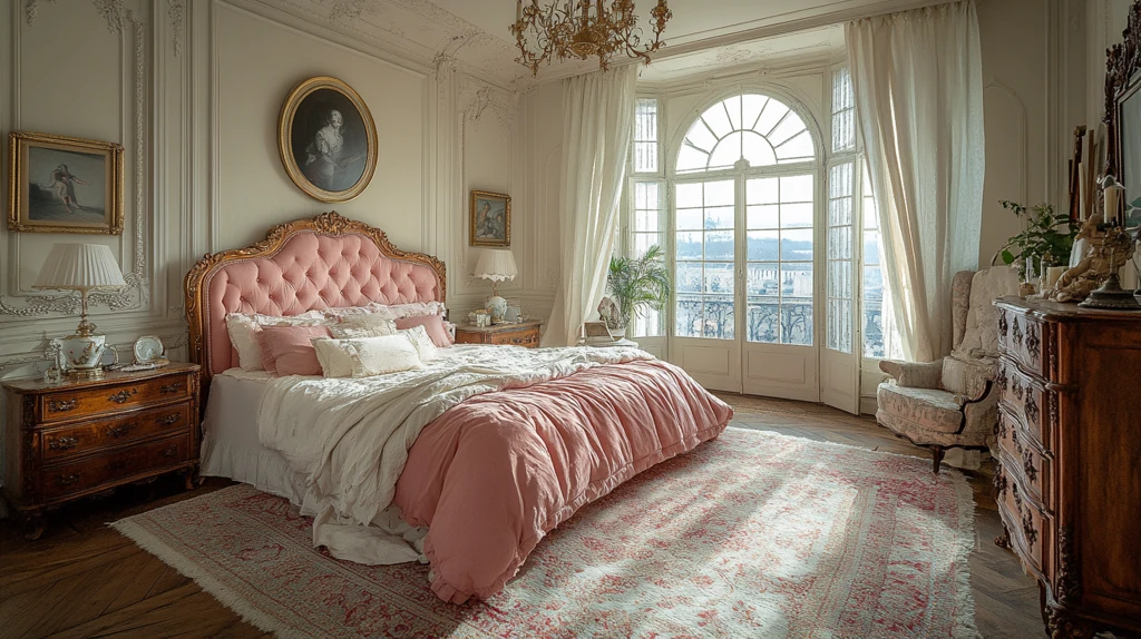 粉色床浪漫卧室