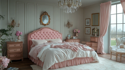 粉色床浪漫卧室