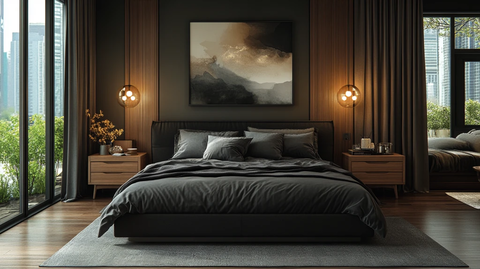 黑白木艺卧室