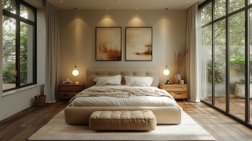 简约木质卧室布置