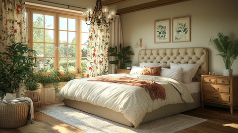 木床花帘复古卧室