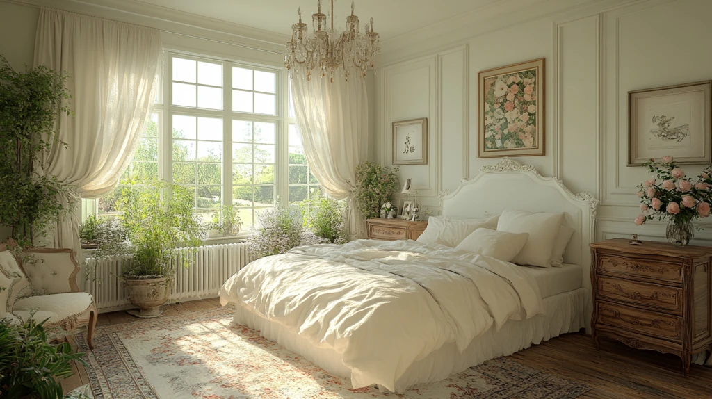 白色床浪漫卧室