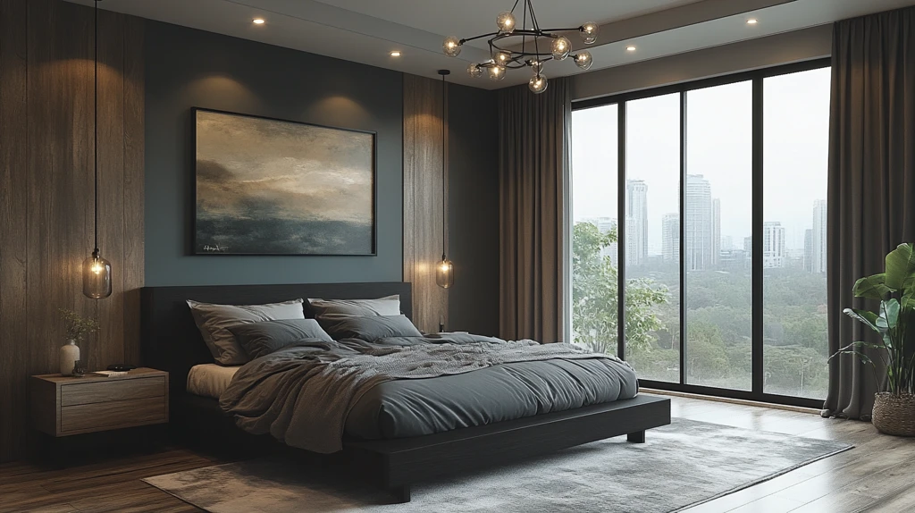 黑色床木质床头柜