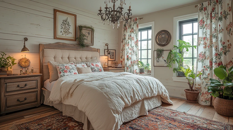 木床花帘复古卧室