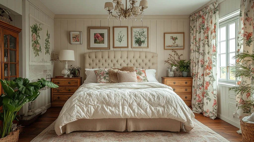 木床花帘复古卧室