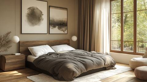 黑色木床简约空间