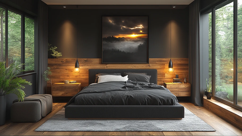 暗灰木床简约风