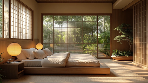 榻榻米床木质床头桌