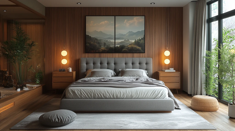 灰木床头灯卧室