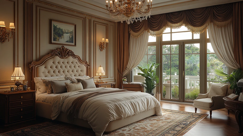 复古木床床头灯饰