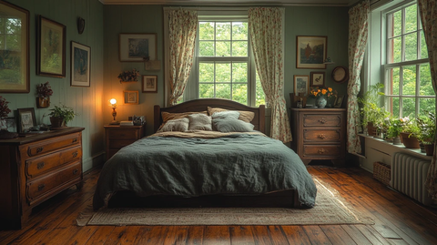 木床花帘温馨卧室