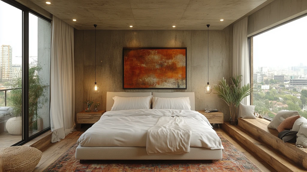 白色床木质床头柜