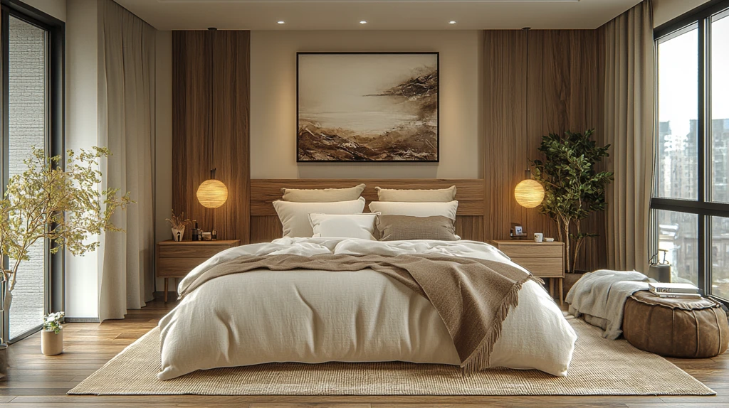 木质床头简约卧室