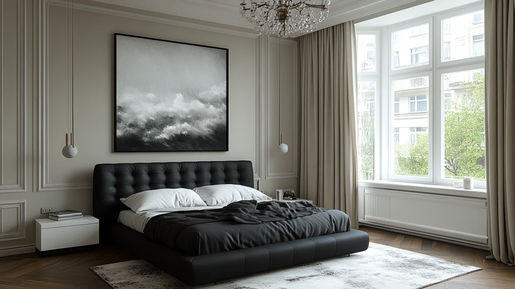 黑白木质卧室
