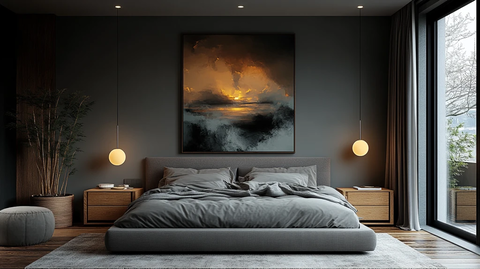 灰色床木质床头柜