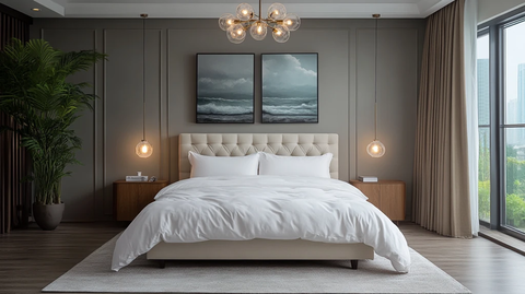 白色床与简约床头柜