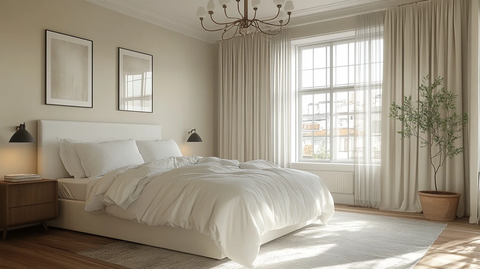 白色床与简约床头柜