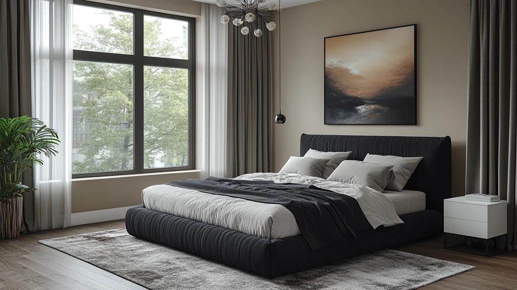 黑白床头简约灯