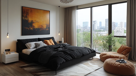 黑白床头简约灯