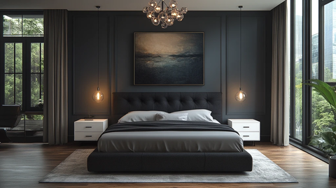 黑白床头简约灯