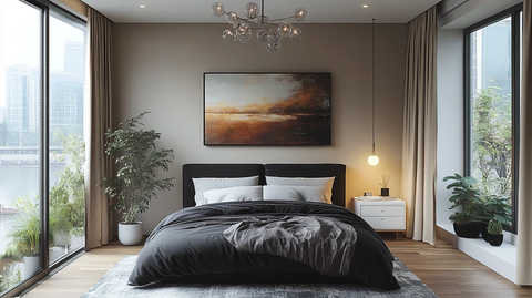 黑白床头简约灯