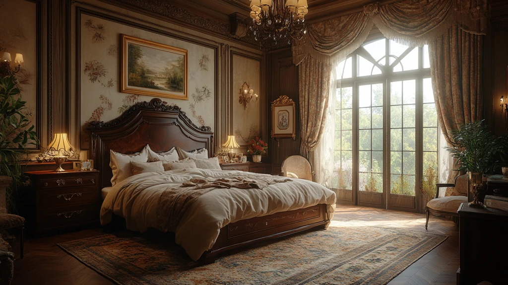 复古欧式卧室布置