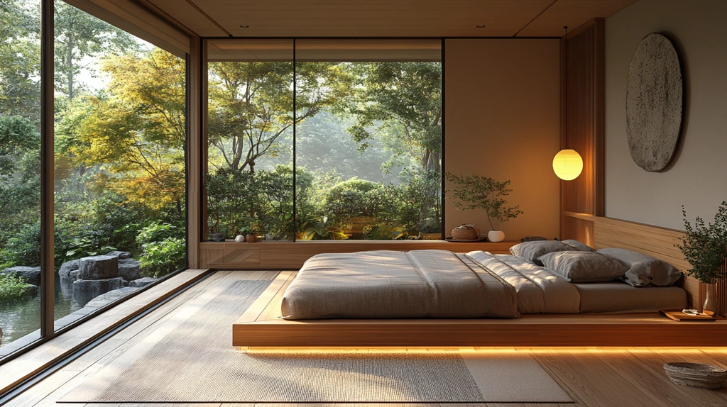 榻榻米木床布置