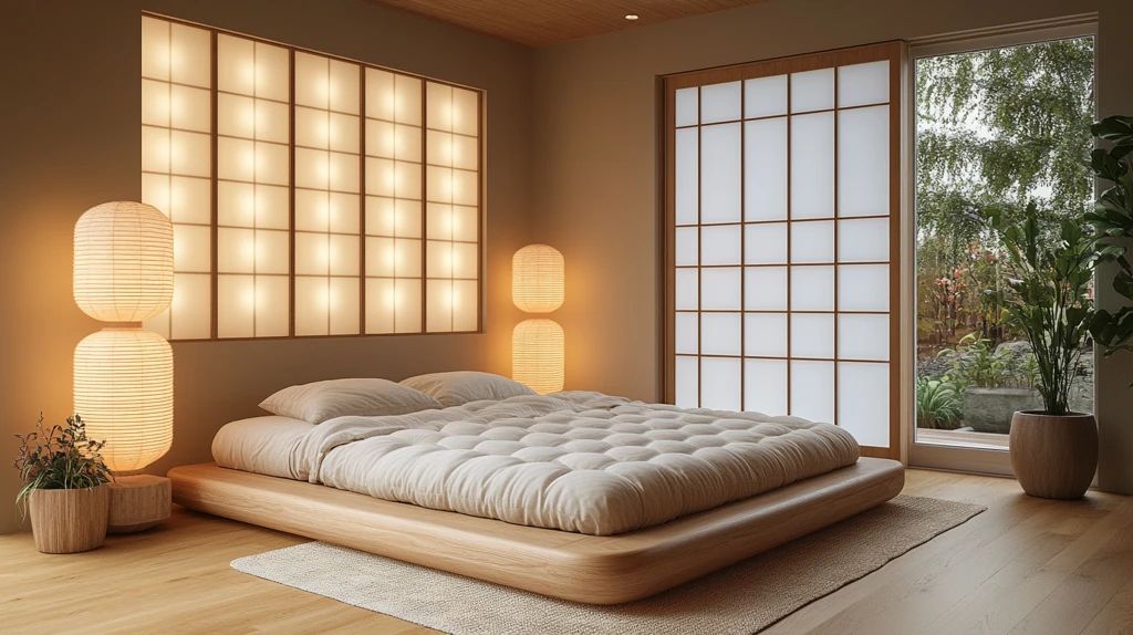 榻榻米木床布置