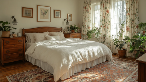 白色木床卧室布置