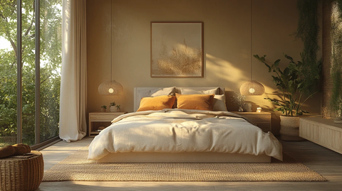 北欧木床简约装饰