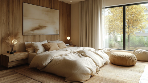 北欧木床简约装饰