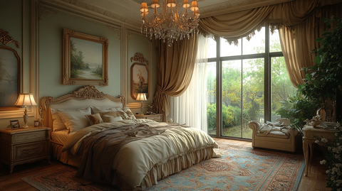 轻色雕刻床头卧室