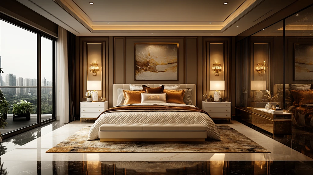 黄金床奢华卧室