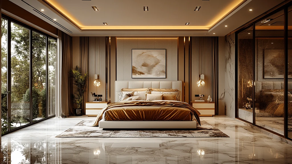 黄金床奢华卧室