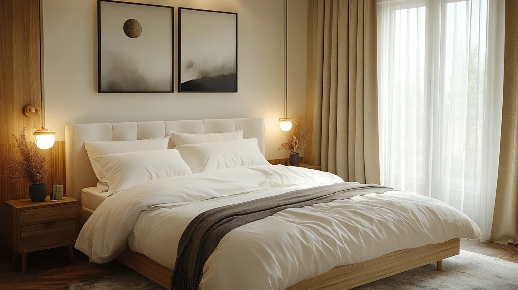 白色床木质床头柜