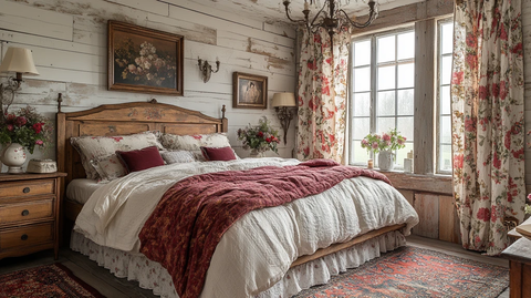 花卉床品温馨卧室