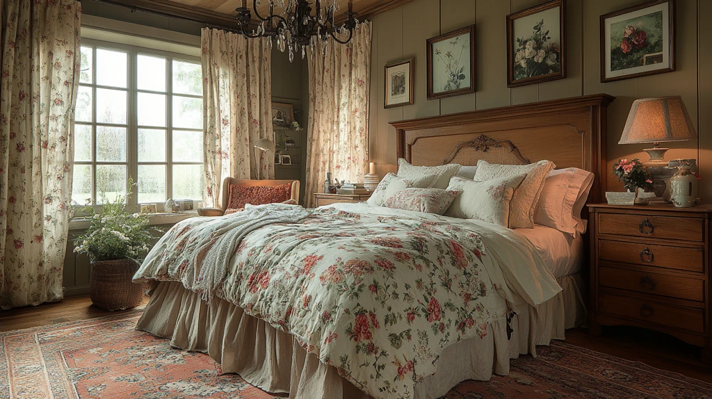 花卉床品温馨卧室