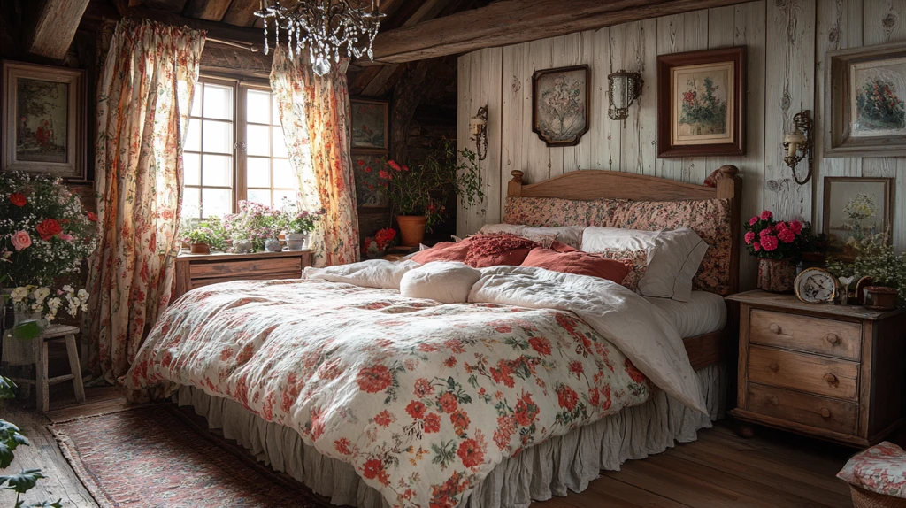 花卉床品温馨卧室