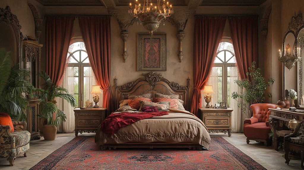 复古欧式卧室布置