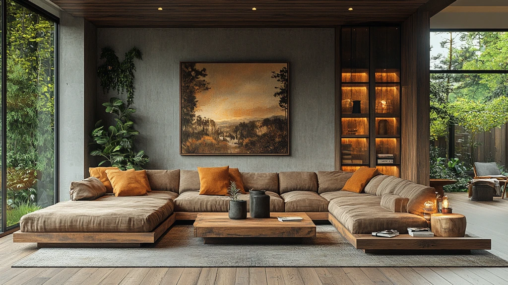 木质沙发客厅布置