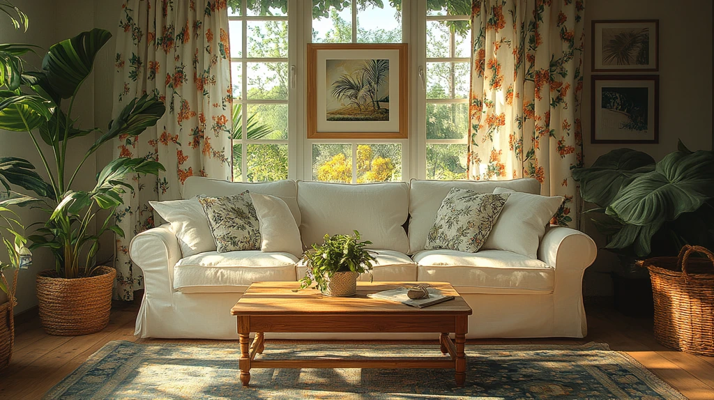 白色沙发木桌阳光房